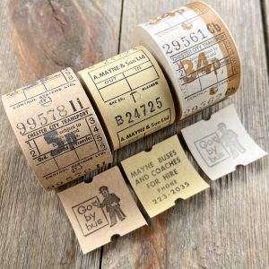 Three Different Vintage Cream and Beige British Bus Ticket Rolls