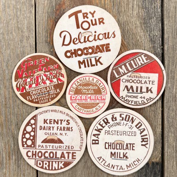 6 Different Vintage Chocolate Milk Caps