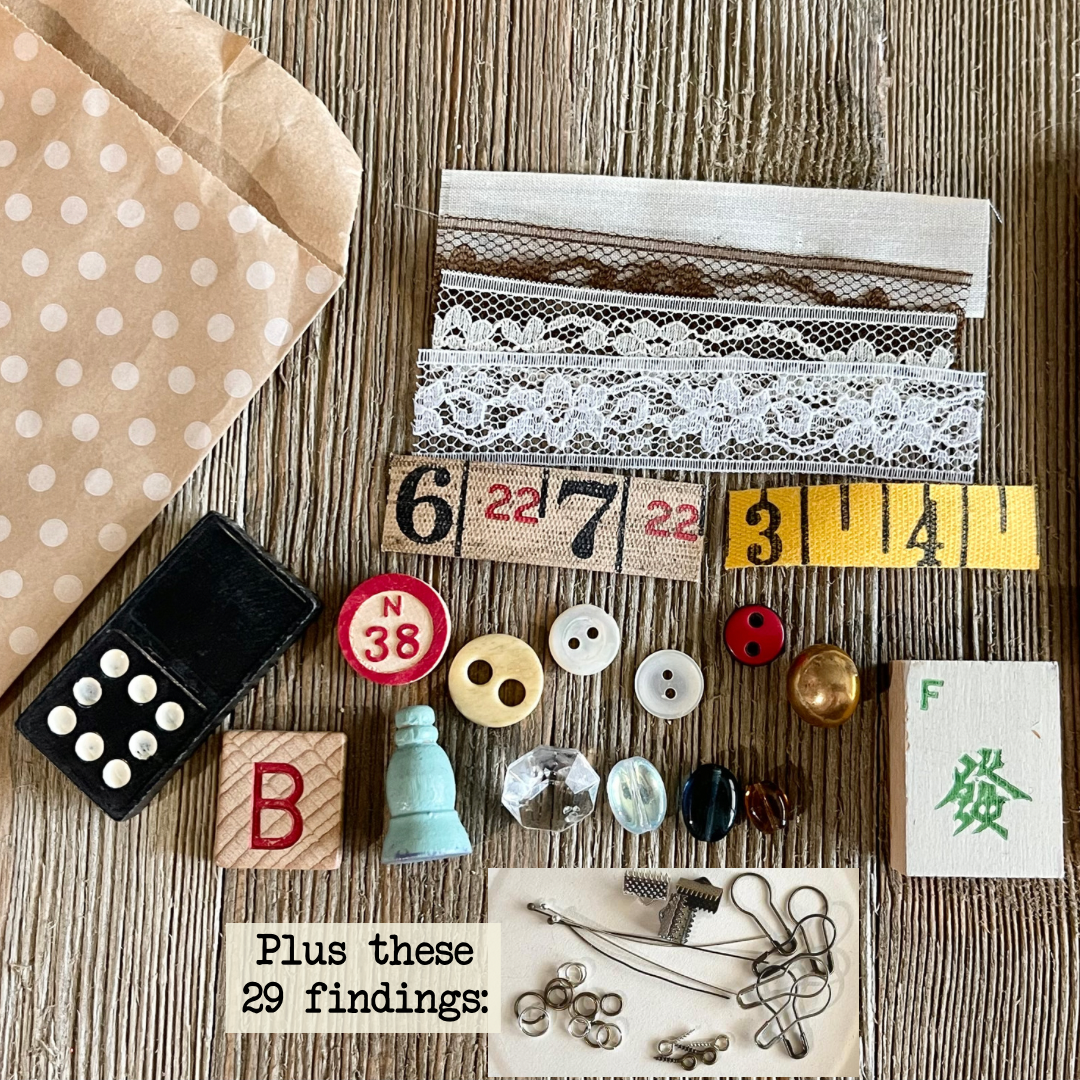 Vintage Assemblage Charm Kit with 20 Vintage Items and 29 Findings - Crafty  Lisa's Vintage
