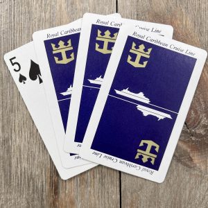 Four vintage Royal Caribbean cruise ship playing cards