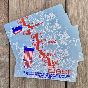 Four vintage patriotic USA Beer labels