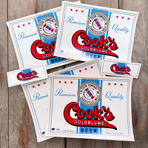 Six assorted vintage Cook’s Beer labels