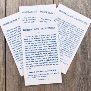 Five random vintage Esmeralda’s Prophecies fortune cards